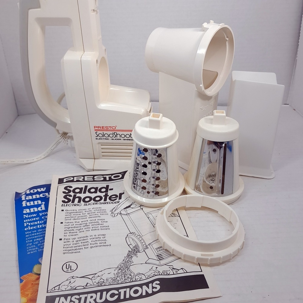 Vintage Presto 02910 Salad Shooter Electric vegetable Slicer Shredder WORKS